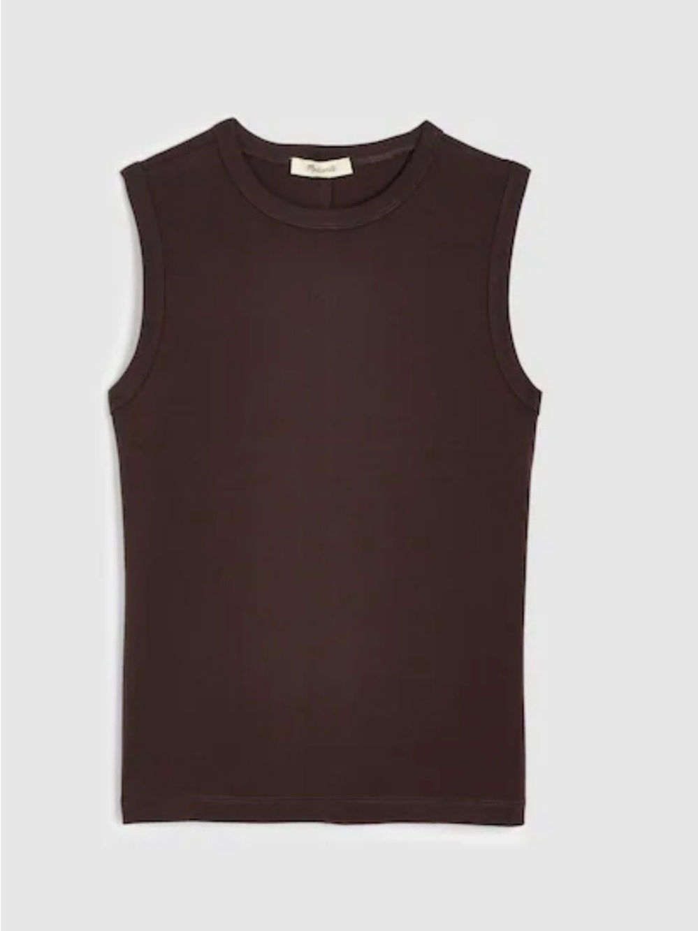 Women’s Sleeveless Crew Neck Shirt - Dark Brown